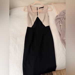 Designer Elegant Black and Cream Dress